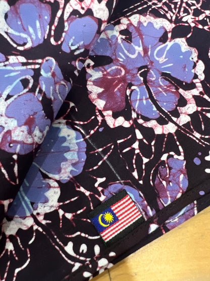 Batik Table Cloth - Purple Bunga Raya