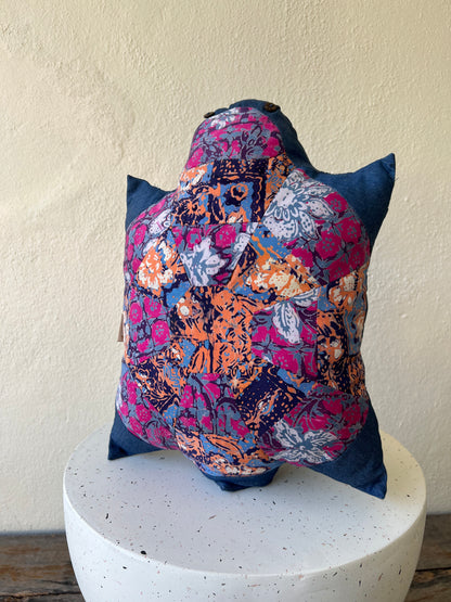 Turtle Charlie Batik Patchwork Pillow