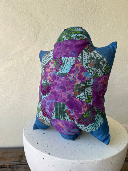 Turtle Aurora Batik Patchwork Pillow