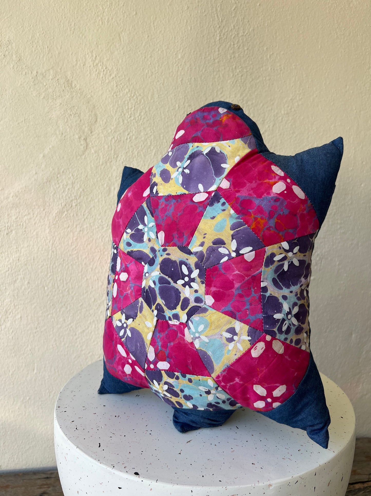 Turtle Luxe Batik Patchwork Pillow