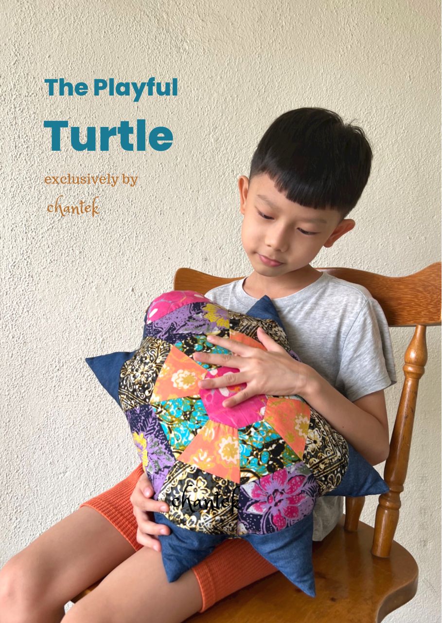 Turtle Aurora Batik Patchwork Pillow