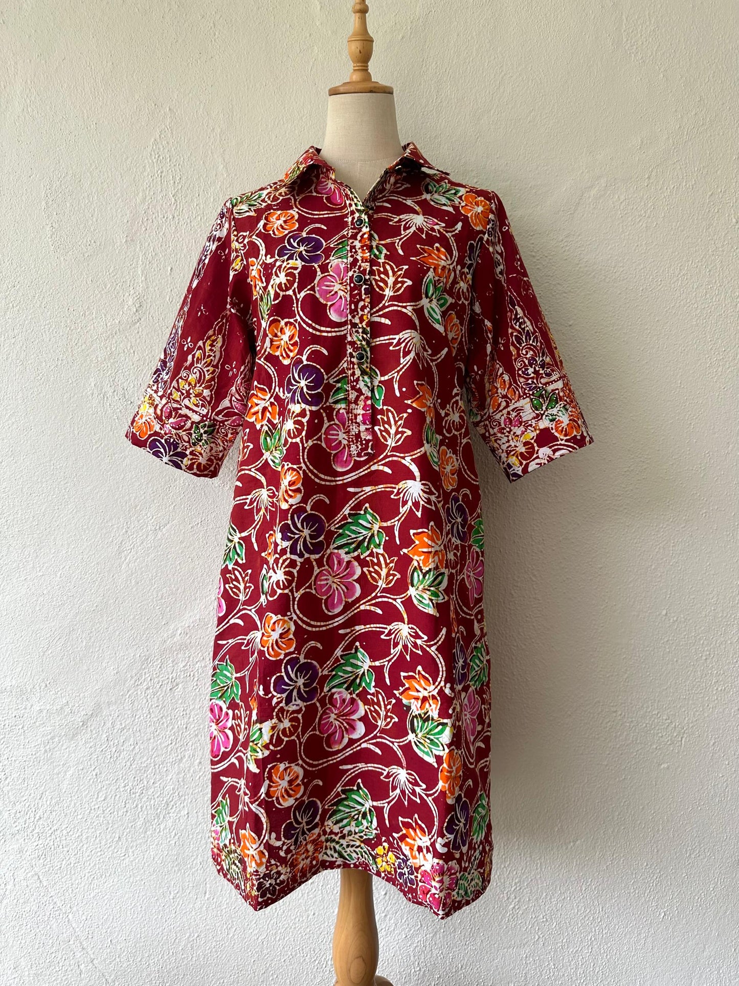 Batik Shirt Dress -06