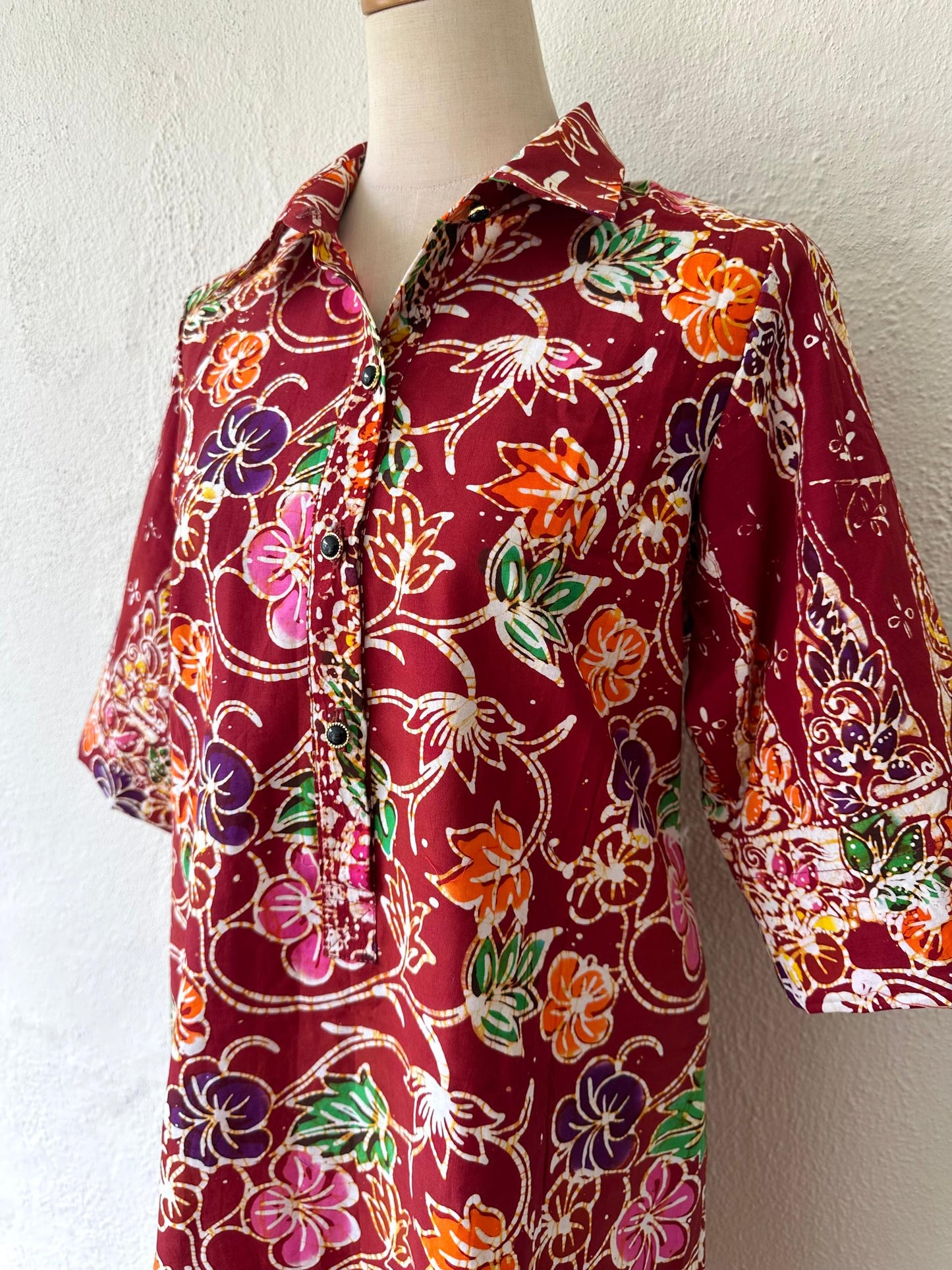 Batik Shirt Dress -06